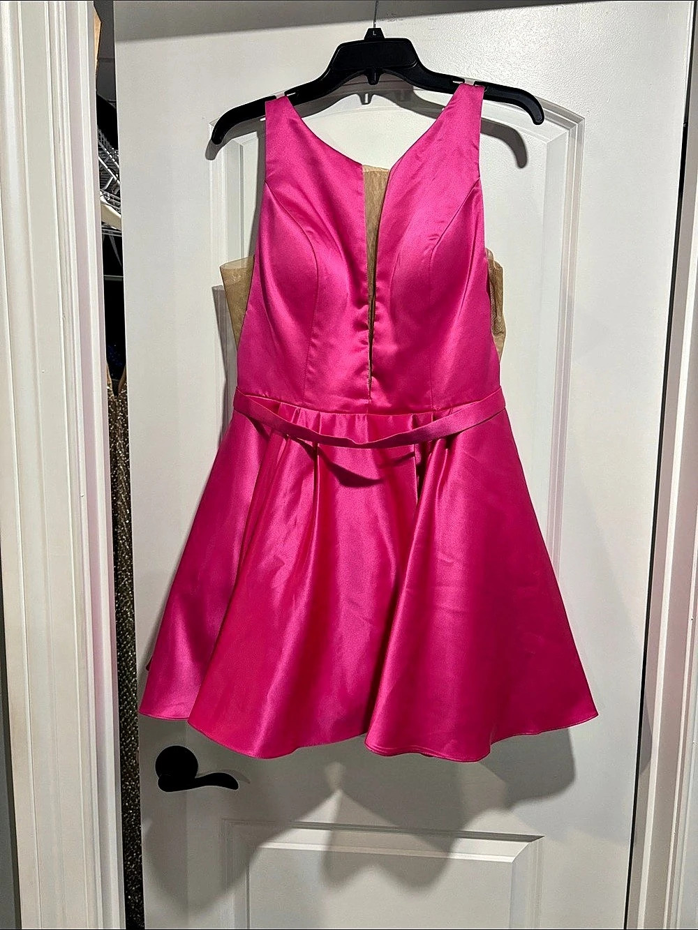 Sherri Hill Pink Satin Mini Dress Size 12 Like New
